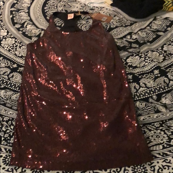 SALE💗 FRENCH CONNECTION RUST SEQUINED MINI DRESS - Picture 5 of 8